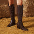 DAMEN-WESTERNSTIEFEL I BEQUEME PLATEAUSOHLE, SPITZKAPPE & BESTICKTES DESIGN